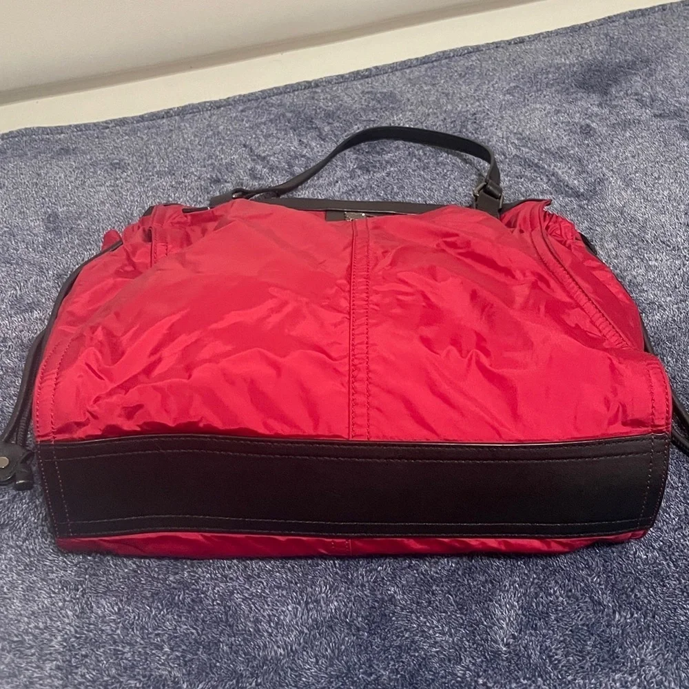Burberry. Red Nylon Tote Bag - Picture 8 of 15